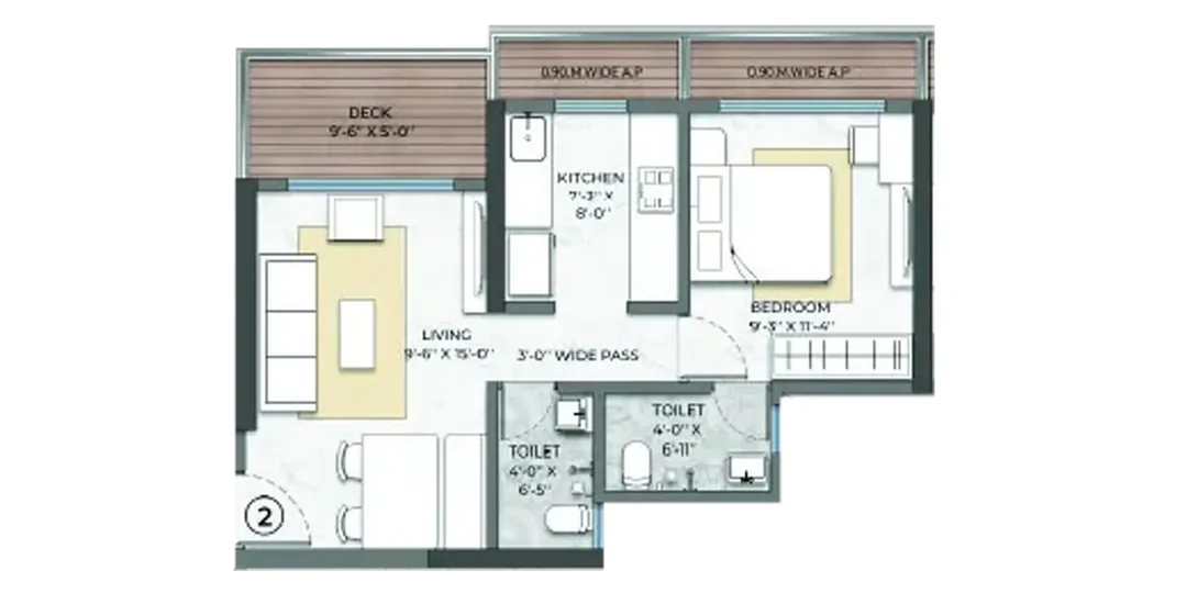 1 BHK floor plan at Nakshatra Reserve Virar