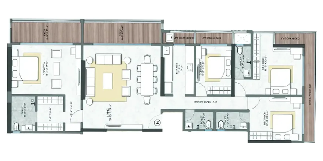 4 BHK floor plan at Nakshatra Reserve Virar